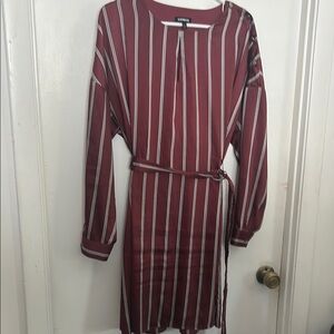 Express Red Long Sleeve Dolman Shirt Dress size large